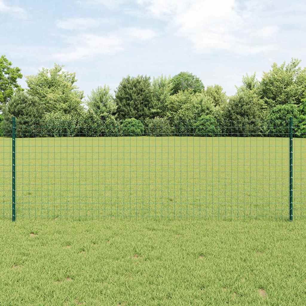 Afrasteringspaal 22 pcs Groen 120 cm Staal is nu te koop bij PeponiXL, paradijselijk wonen!
