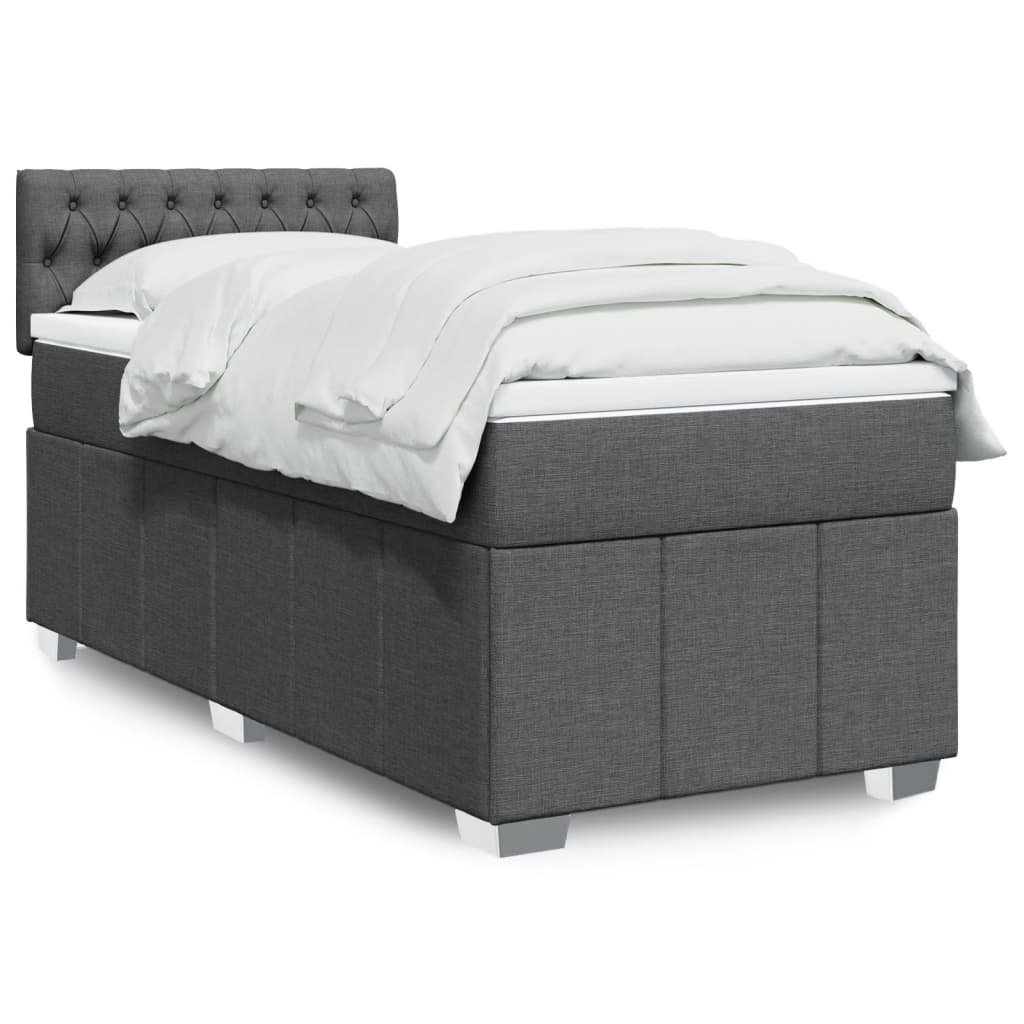 Boxspring met matras stof donkergrijs 80x200 cm is nu te koop bij PeponiXL, paradijselijk wonen!