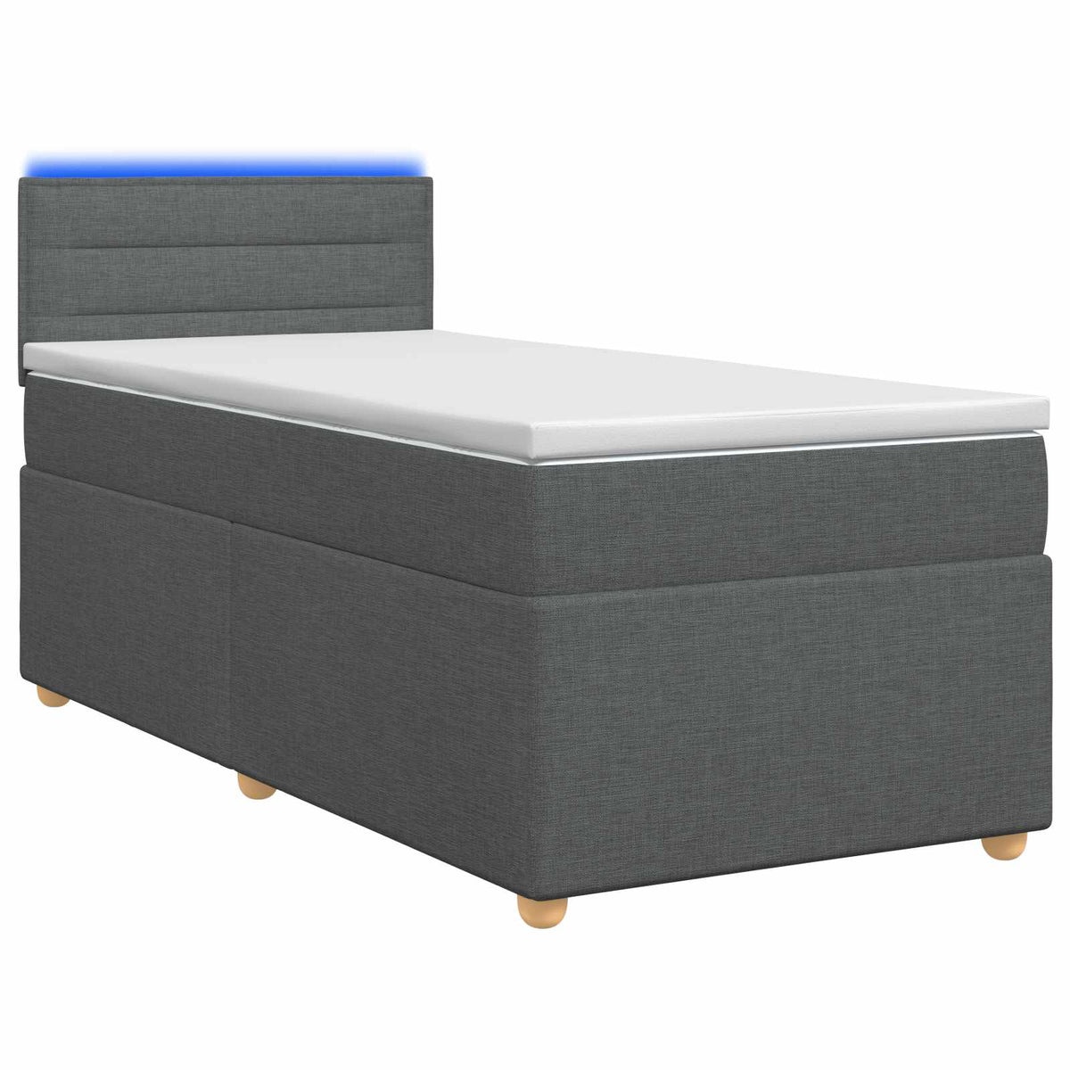 Boxspringbed met matras Donkergrijs 80 x 200 cm Stof is nu te koop bij PeponiXL, paradijselijk wonen!
