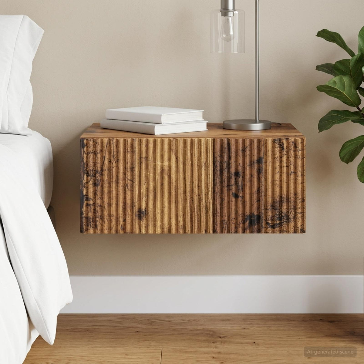 Wandbeugel Bedkast Oud hout 49 x 34,5 x 20 cm Bewerkt hout is nu te koop bij PeponiXL, paradijselijk wonen!