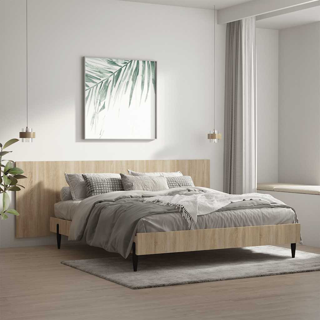 Hoofdbord wandmodel 240x1,5x80 cm bewerkt hout sonoma eiken is nu te koop bij PeponiXL, paradijselijk wonen!