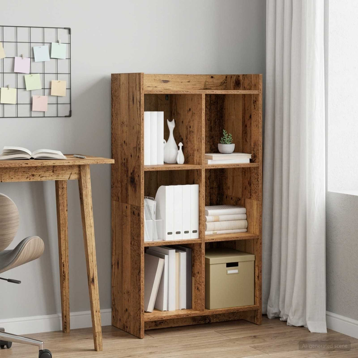 Boekenkast Oud hout 59 x 30 x 111 cm Bewerkt hout is nu te koop bij PeponiXL, paradijselijk wonen!