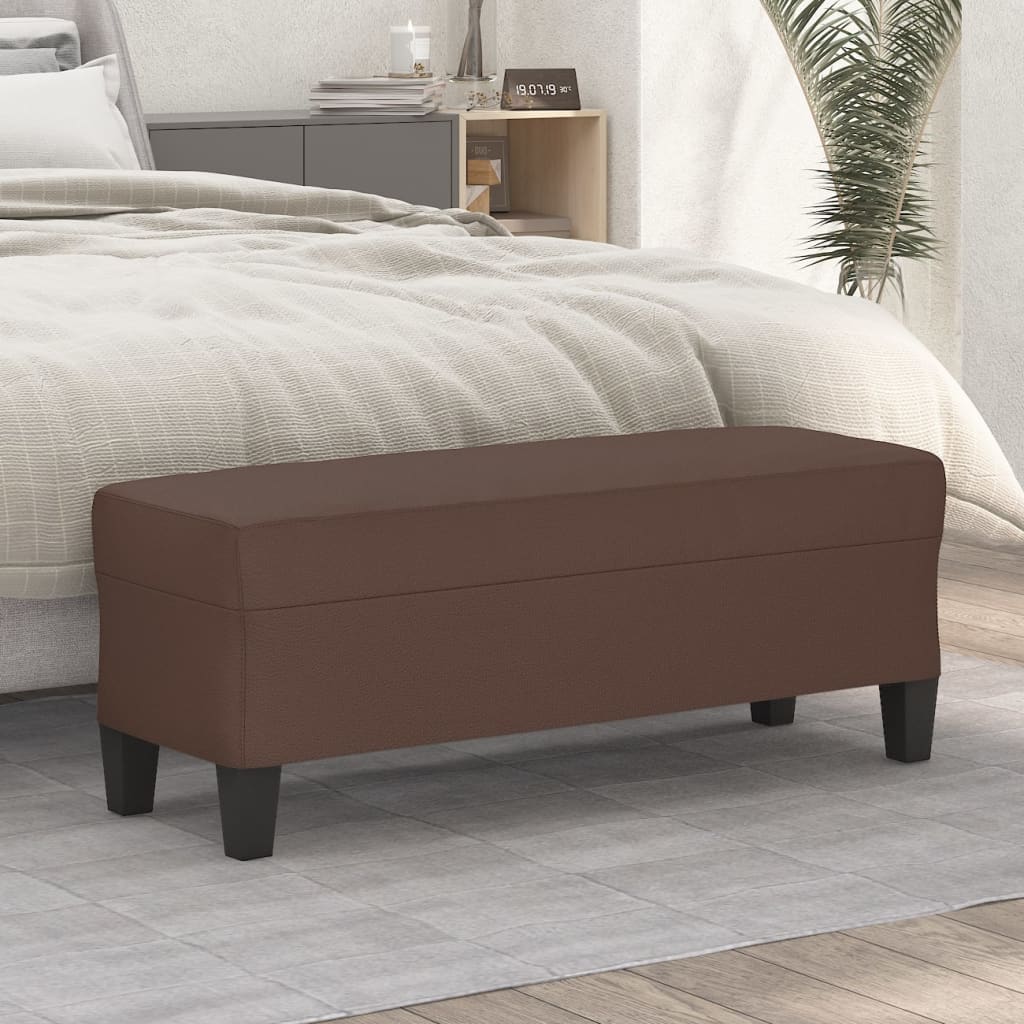 Bankje 100x35x41 cm kunstleer bruin is nu te koop bij PeponiXL, paradijselijk wonen!