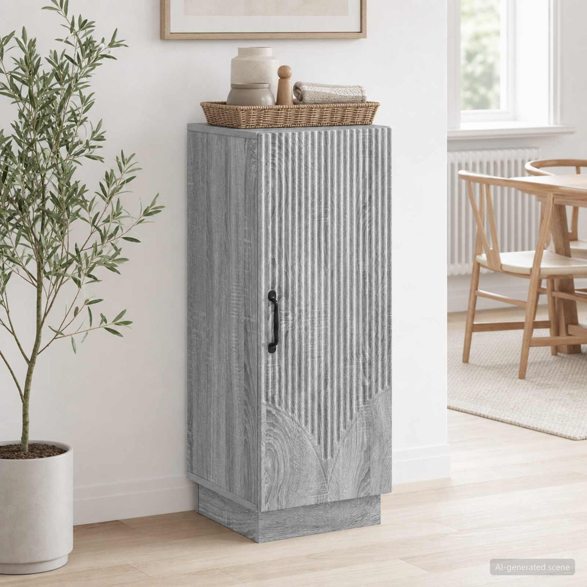 Dressoir Grijs sonoma 33 x 34,5 x 87 cm Bewerkt hout is nu te koop bij PeponiXL, paradijselijk wonen!