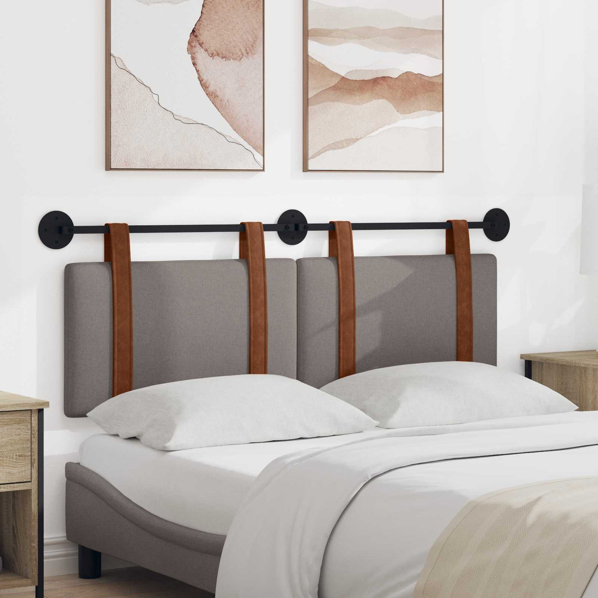 Hangend hoofdbord Taupe Antiek PU is nu te koop bij PeponiXL, paradijselijk wonen!