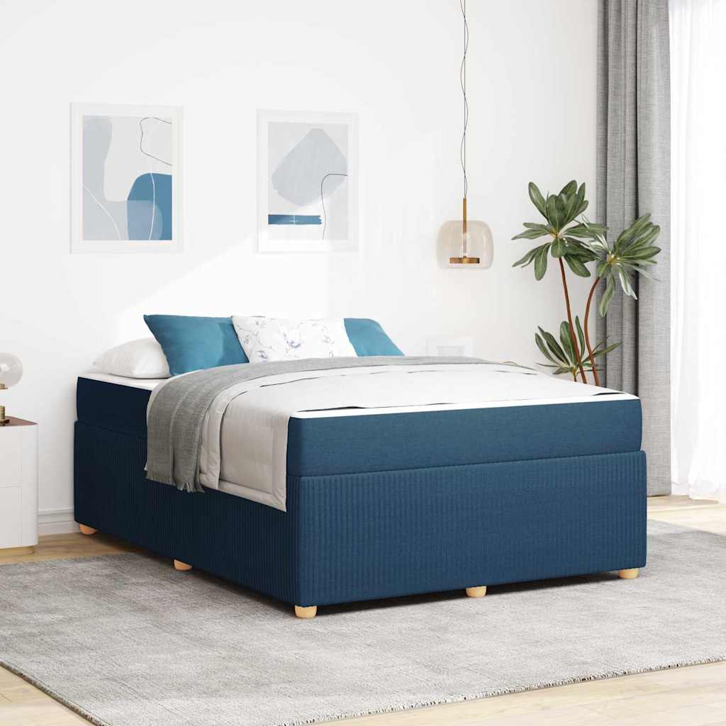 Bedframe met matras Blauw 140 x 200 cm Stof is nu te koop bij PeponiXL, paradijselijk wonen!