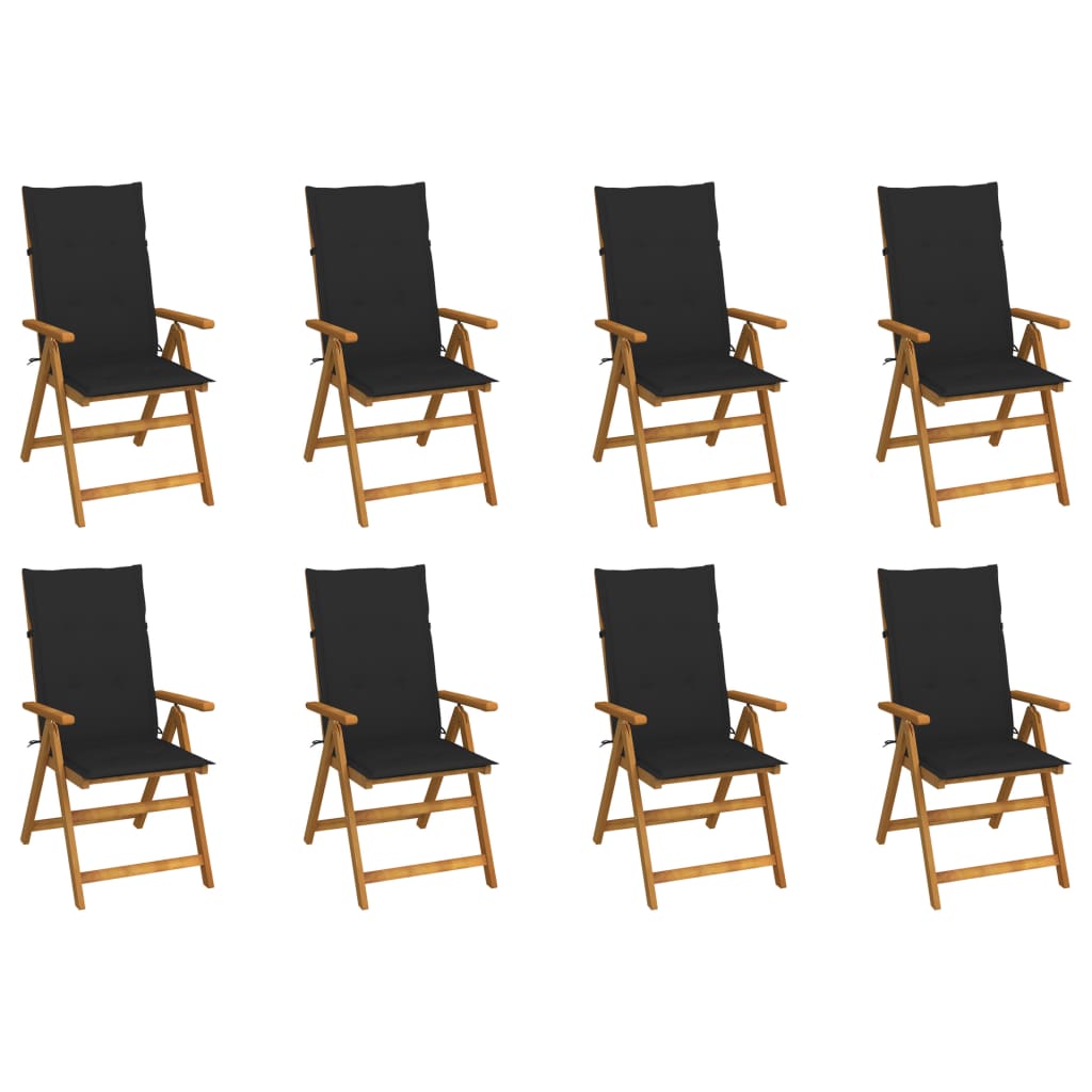 Tuinstoelen 8 st inklapbaar met kussens massief acaciahout is nu te koop bij PeponiXL, paradijselijk wonen!
