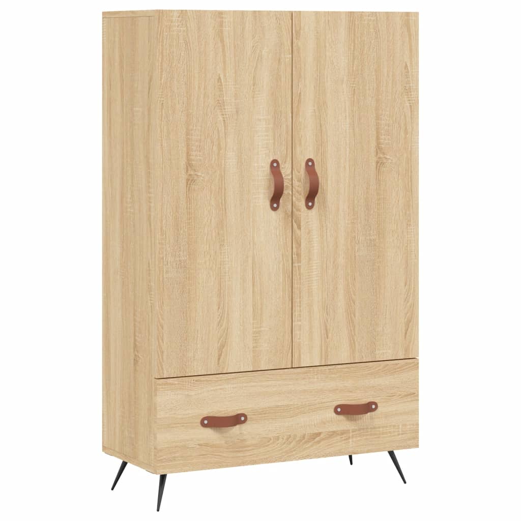 Hoge kast 69,5x31x115 cm bewerkt hout sonoma eikenkleurig is nu te koop bij PeponiXL, paradijselijk wonen!