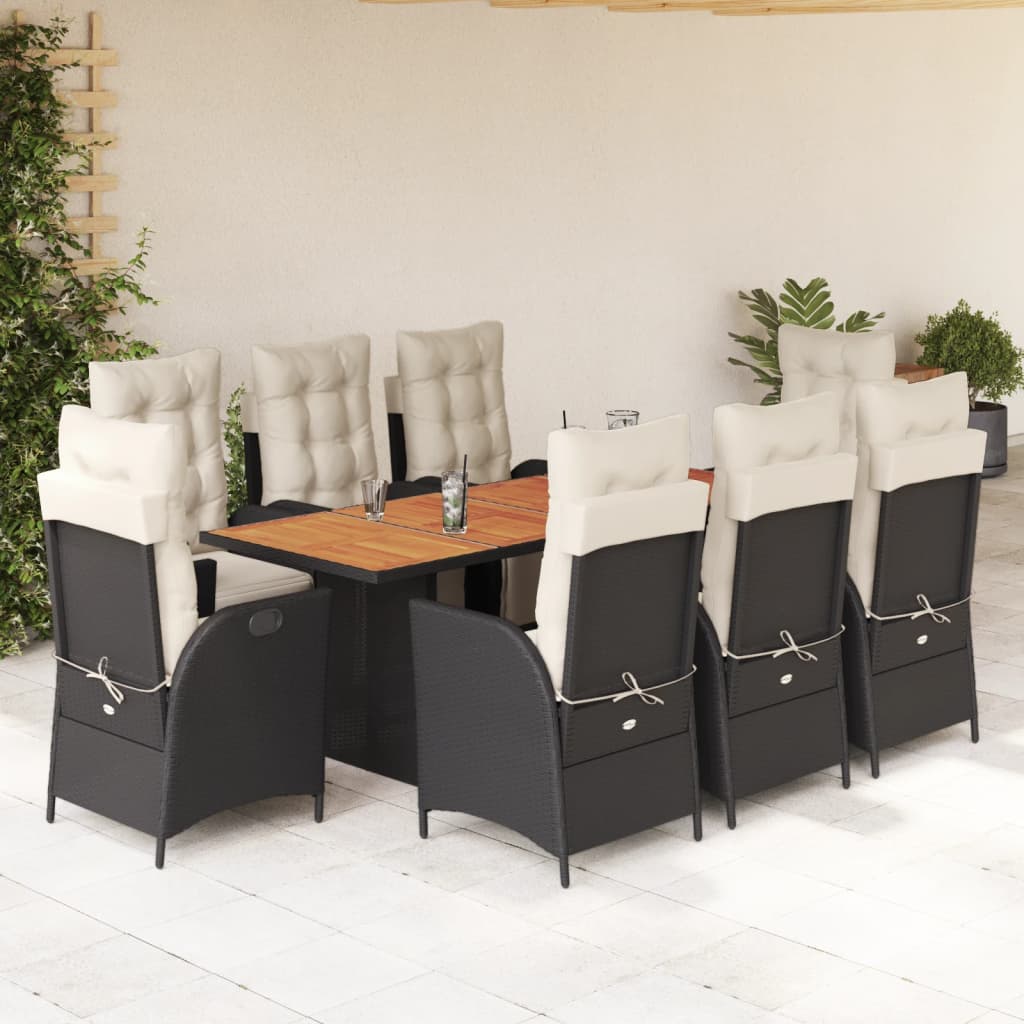 9-delige Tuinset poly rattan zwart is nu te koop bij PeponiXL, paradijselijk wonen!