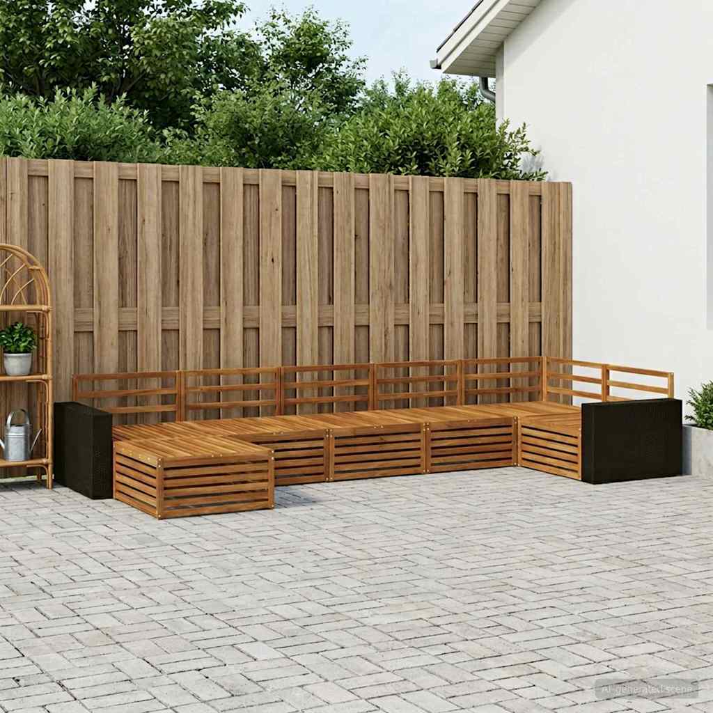 Buiten bankenset 7 pcs Naturel is nu te koop bij PeponiXL, paradijselijk wonen!