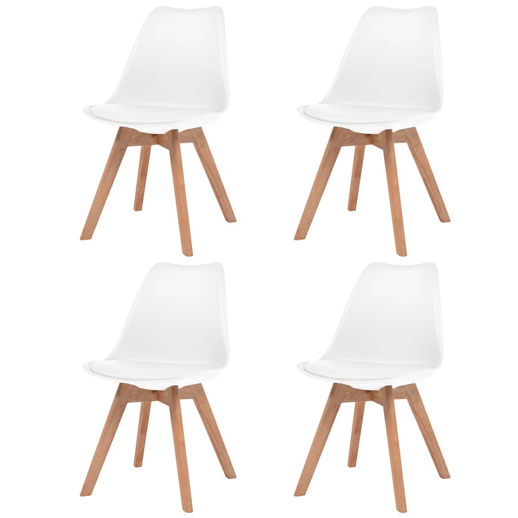 Eetkamerstoelen 4 st kunststof wit is nu te koop bij PeponiXL, paradijselijk wonen!
