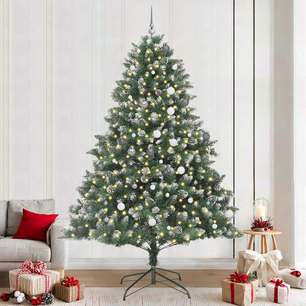 Kunstkerstboom met 300 LED Groen 240 cm PVC en Plastic en Staal is nu te koop bij PeponiXL, paradijselijk wonen!