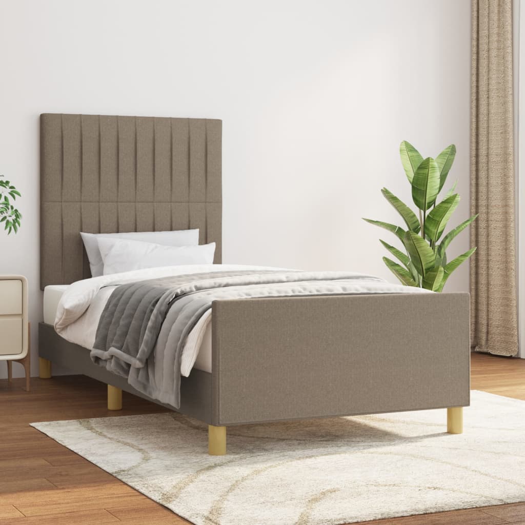 Bedframe zonder matras 100x200 cm stof taupe is nu te koop bij PeponiXL, paradijselijk wonen!