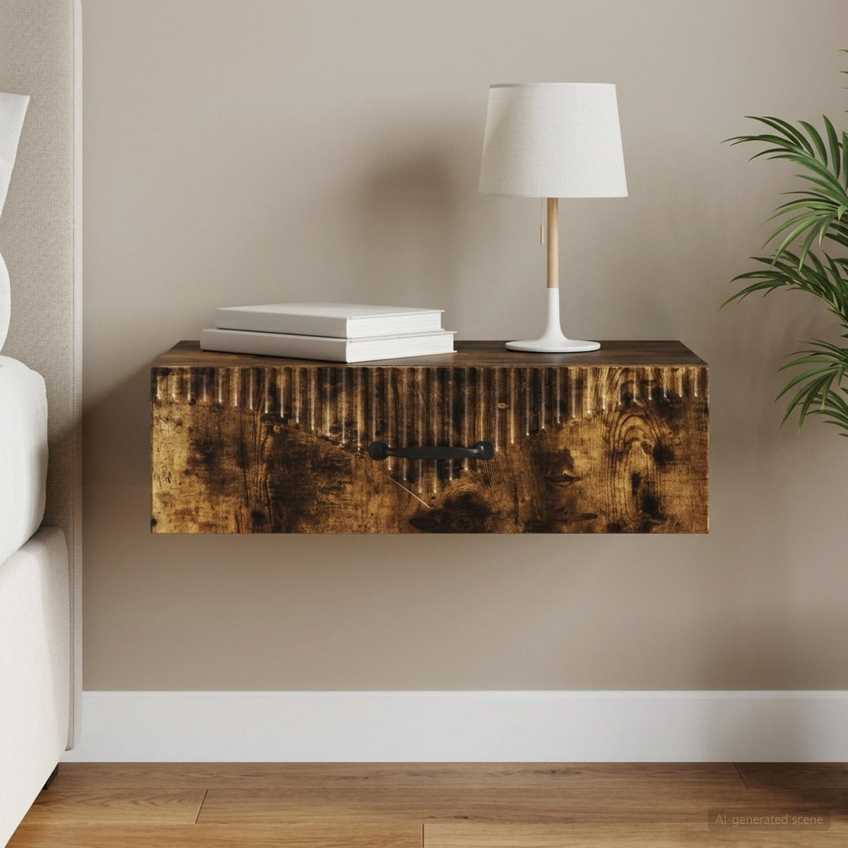 Wandmontage Zijtafel Gerookt eiken 59 x 34,5 x 17 cm is nu te koop bij PeponiXL, paradijselijk wonen!