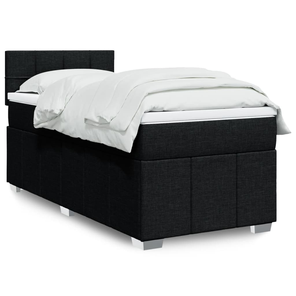 Boxspring met matras stof zwart 90x200 cm is nu te koop bij PeponiXL, paradijselijk wonen!