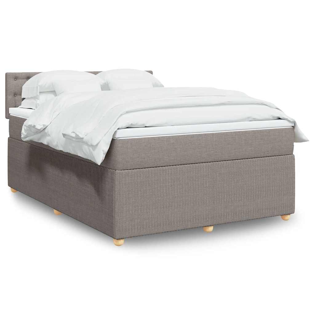 Boxspring met matras stof taupe 140x200 cm is nu te koop bij PeponiXL, paradijselijk wonen!