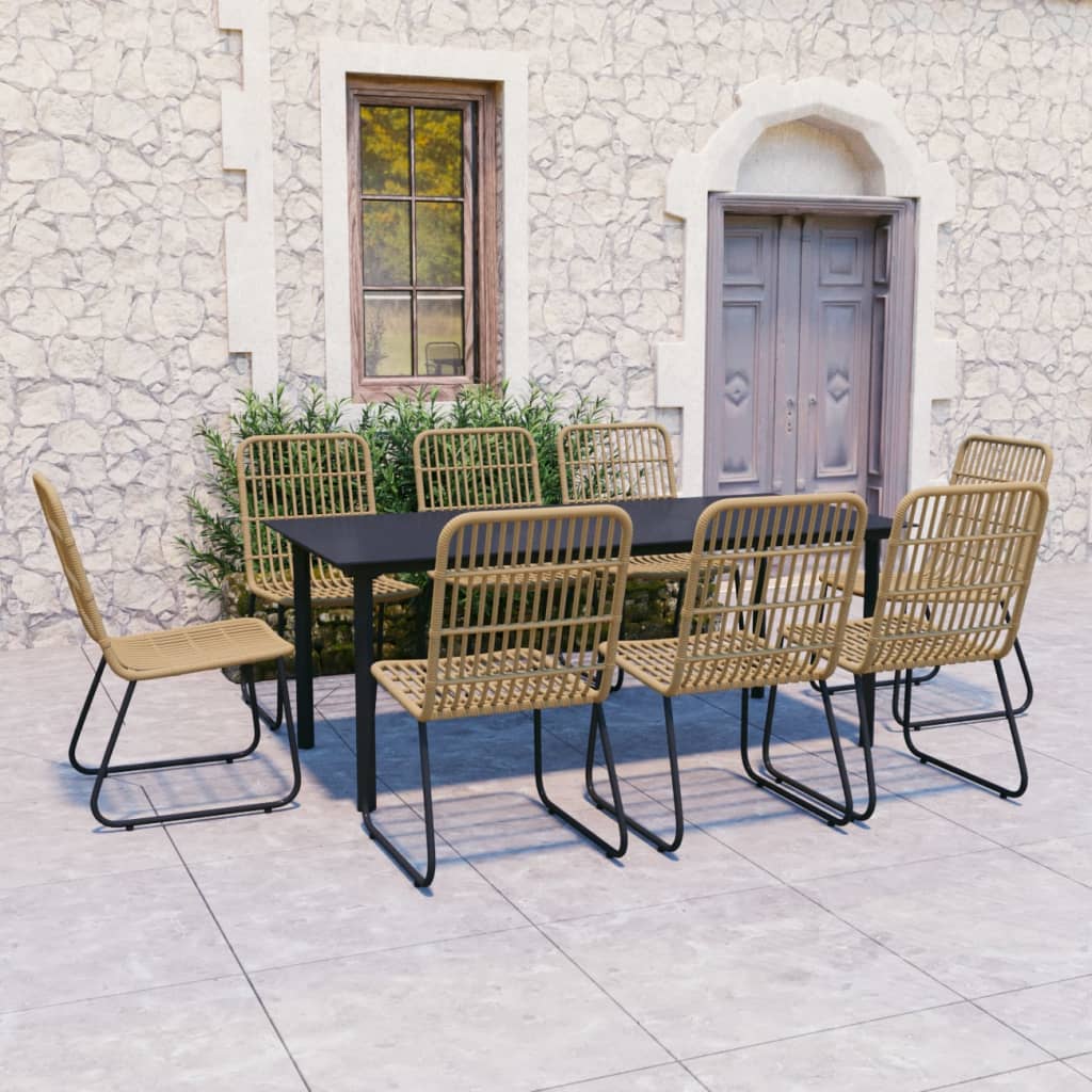 9-delige Tuinset poly rattan en glas is nu te koop bij PeponiXL, paradijselijk wonen!