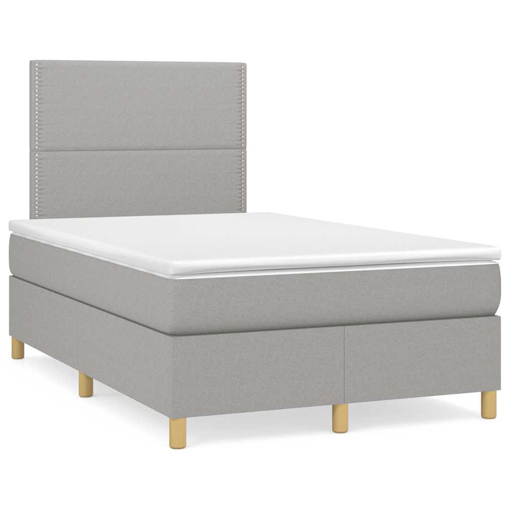 Boxspring met matras stof lichtgrijs 120x190 cm is nu te koop bij PeponiXL, paradijselijk wonen!