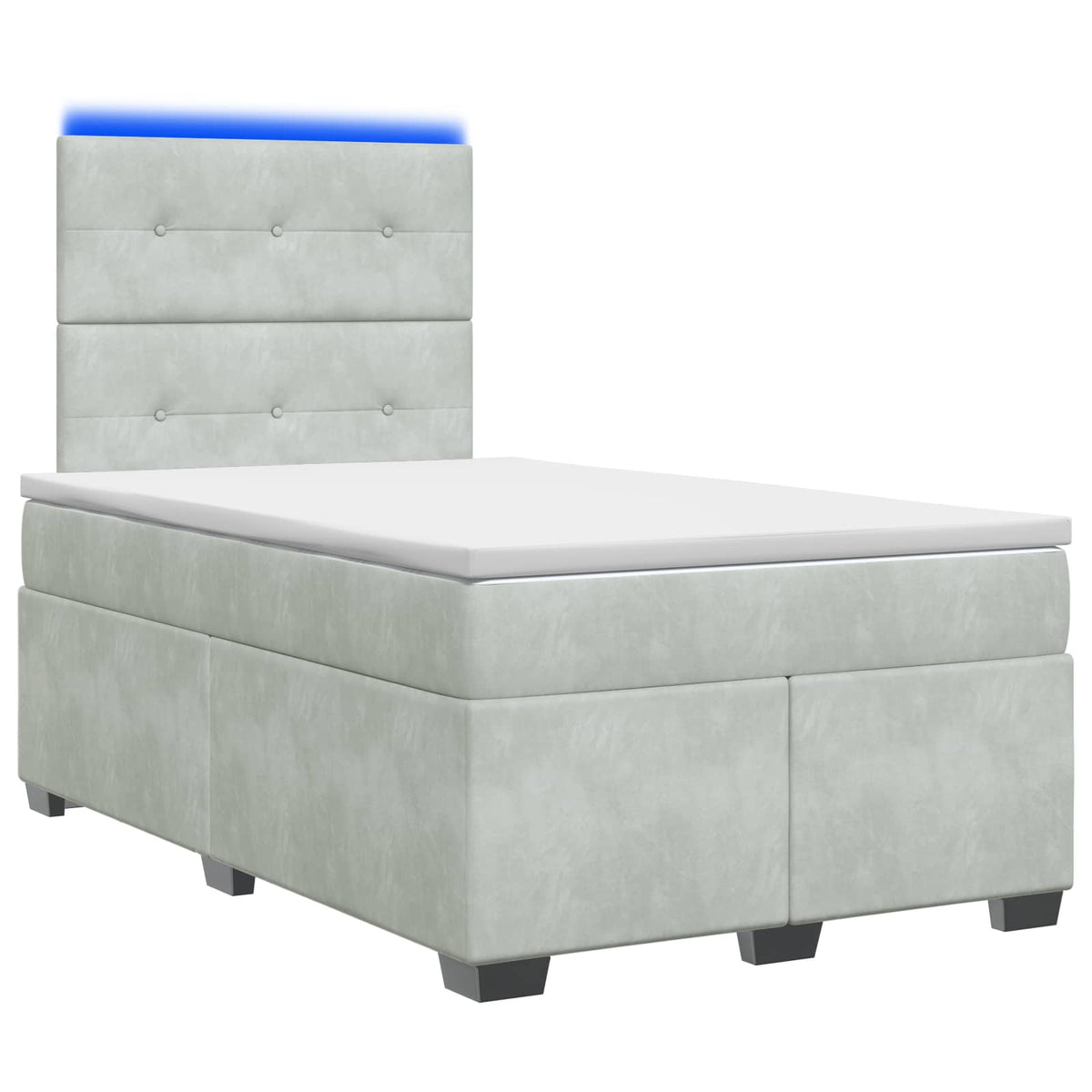 Boxspringbed met matras Lichtgrijs 120 x 200 cm Fluweel is nu te koop bij PeponiXL, paradijselijk wonen!