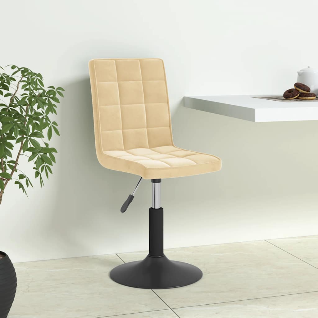 Eetkamerstoelen draaibaar 4 st fluweel crèmekleurig is nu te koop bij PeponiXL, paradijselijk wonen!