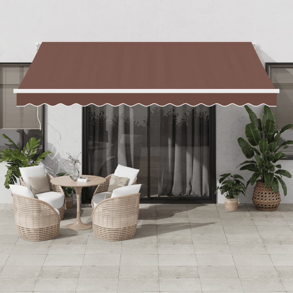 Luifel automatisch uittrekbaar 400x350 cm bruin is nu te koop bij PeponiXL, paradijselijk wonen!