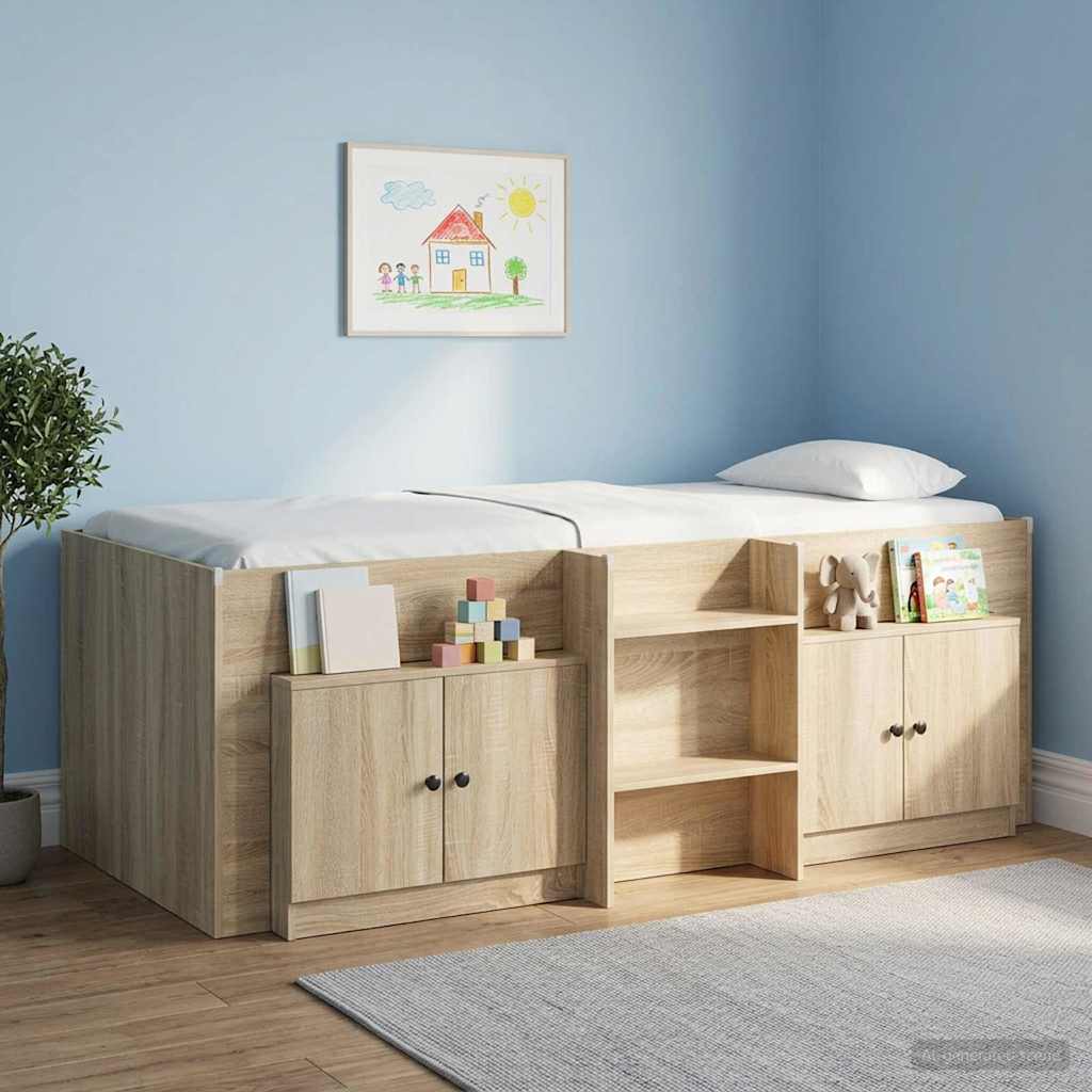 Opbergkast voor Loftbed 2 st Sonoma Eiken 66 x 35 x 48 cm is nu te koop bij PeponiXL, paradijselijk wonen!