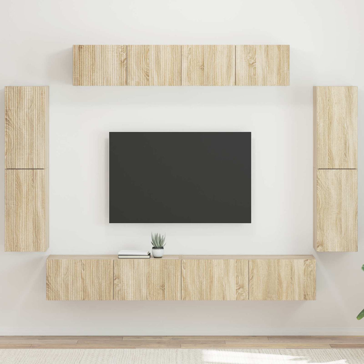 TV-kast 8 pcs Sonoma Eiken is nu te koop bij PeponiXL, paradijselijk wonen!