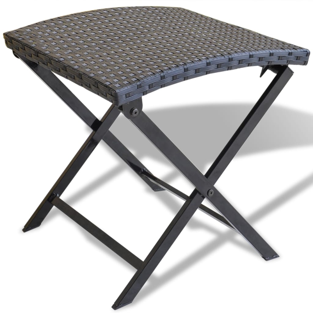 Kruk inklapbaar poly rattan zwart is nu te koop bij PeponiXL, paradijselijk wonen!