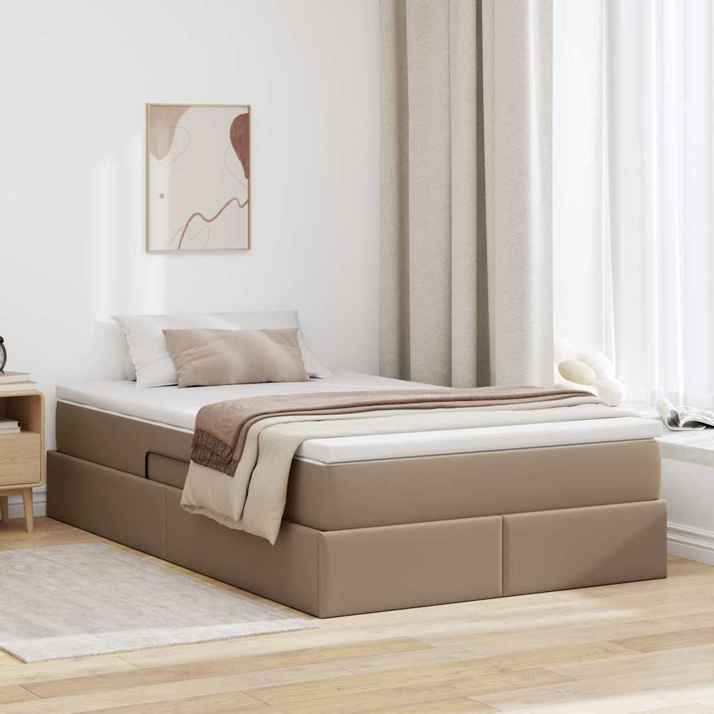 Opslag bed met matras Cappuccino 120 x 200 cm Nep Leer is nu te koop bij PeponiXL, paradijselijk wonen!