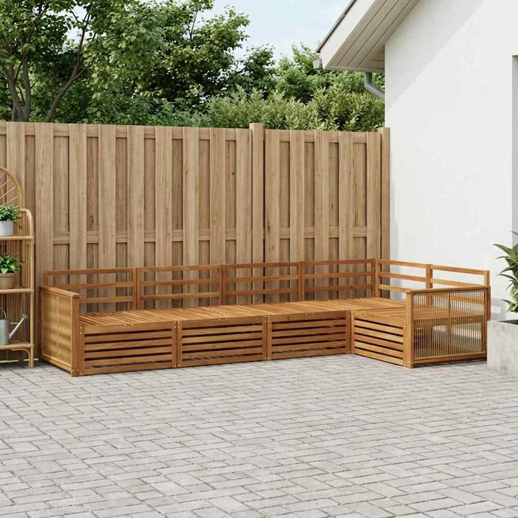 Buiten bankenset 5 pcs Naturel Massief Acaciahout is nu te koop bij PeponiXL, paradijselijk wonen!