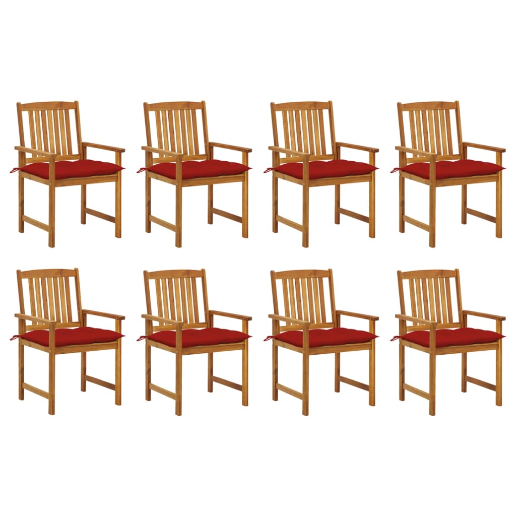 Tuinstoelen 8 st met kussens massief acaciahout is nu te koop bij PeponiXL, paradijselijk wonen!