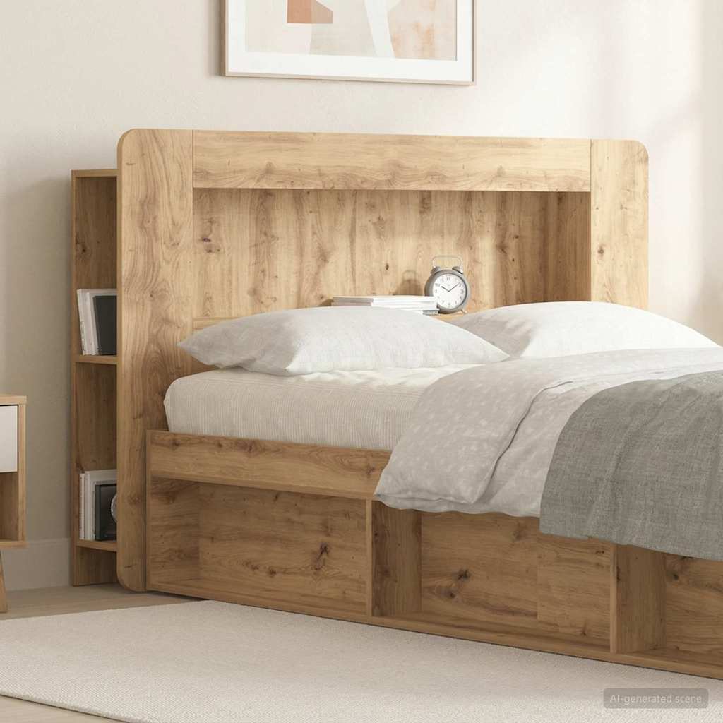 Hoofdbordkast met opslag Artisanaal eiken Geconstrueerd hout is nu te koop bij PeponiXL, paradijselijk wonen!