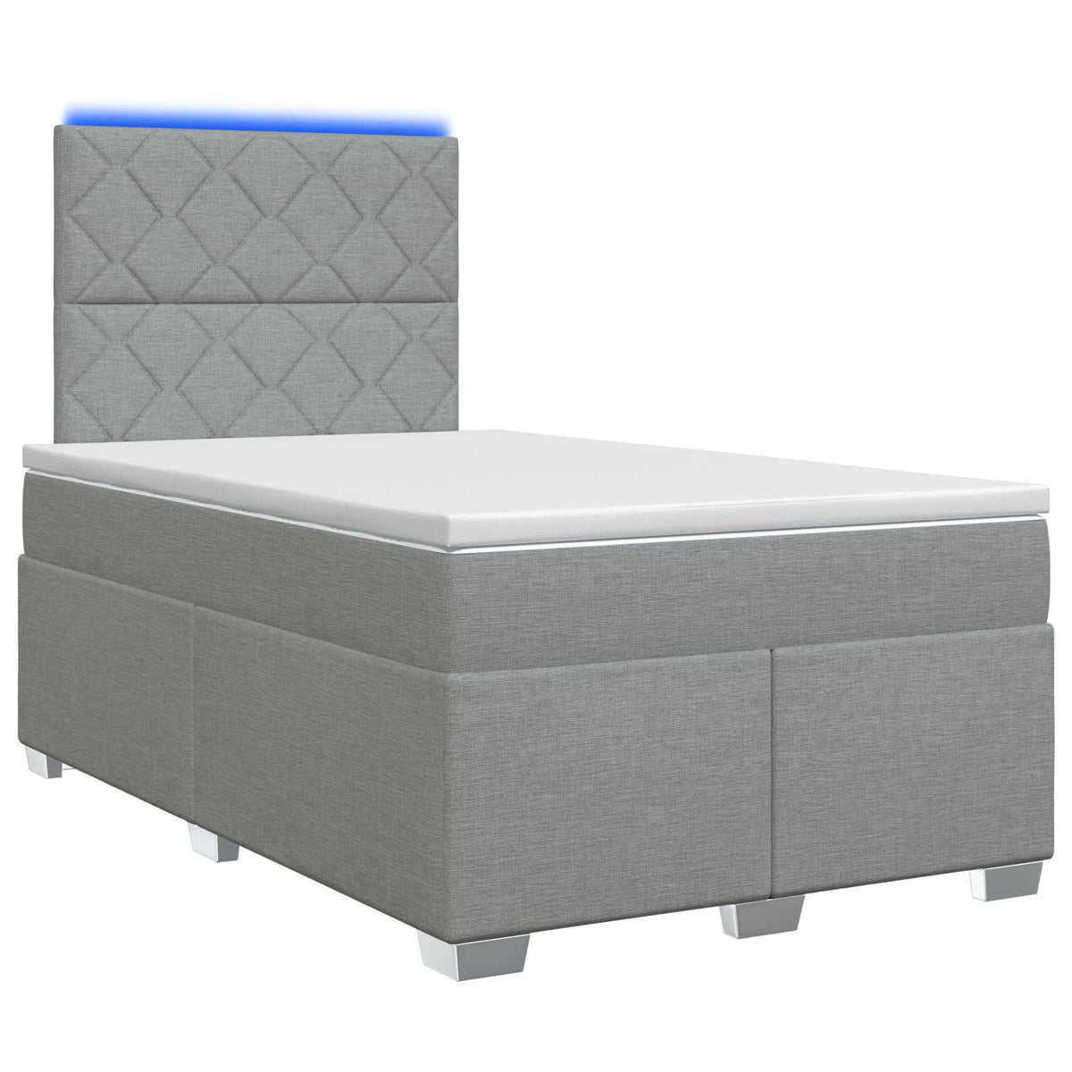 Boxspringbed met matras Lichtgrijs 120 x 200 cm Stof is nu te koop bij PeponiXL, paradijselijk wonen!