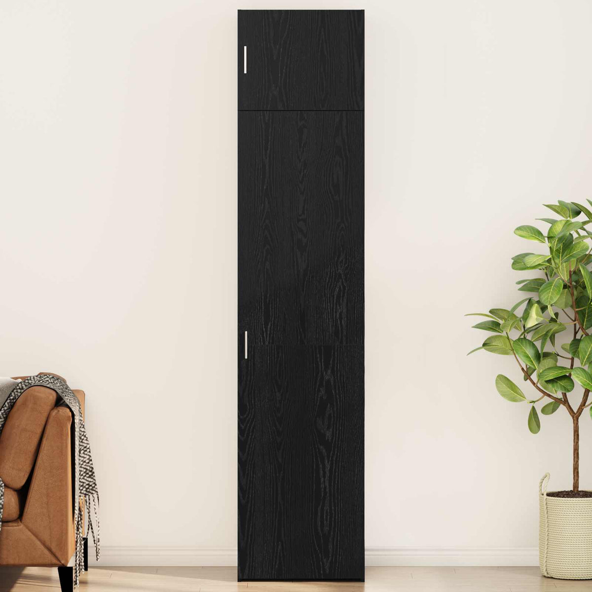 Dressoir 2 pcs Zwart Eiken 50 x 41 x 225 cm is nu te koop bij PeponiXL, paradijselijk wonen!