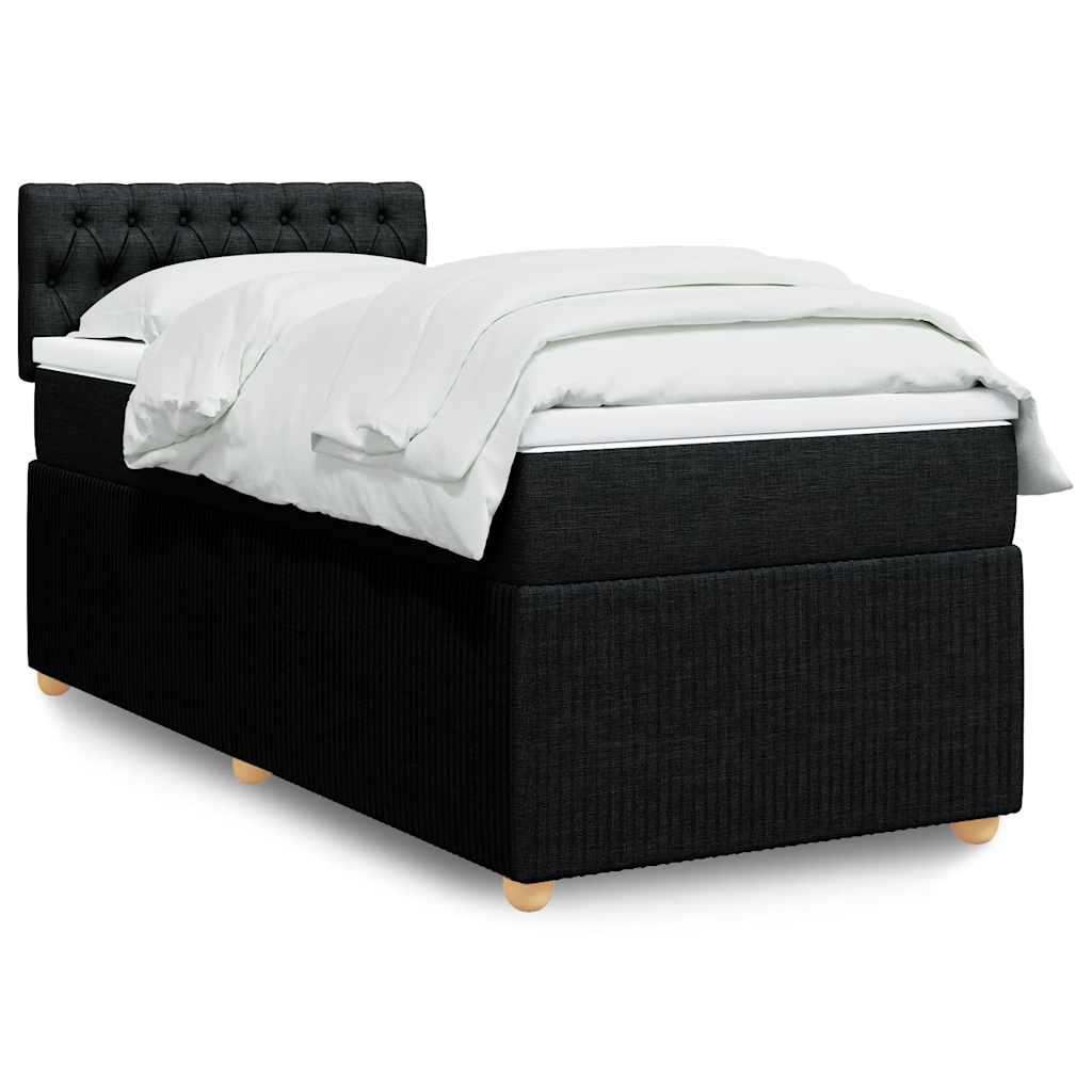 Boxspring met matras stof zwart 80x200 cm is nu te koop bij PeponiXL, paradijselijk wonen!