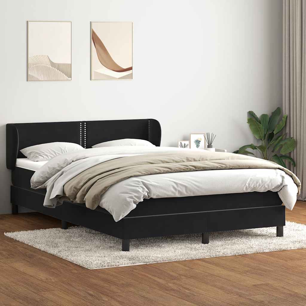 Boxspring met matras fluweel zwart 160x210 cm is nu te koop bij PeponiXL, paradijselijk wonen!