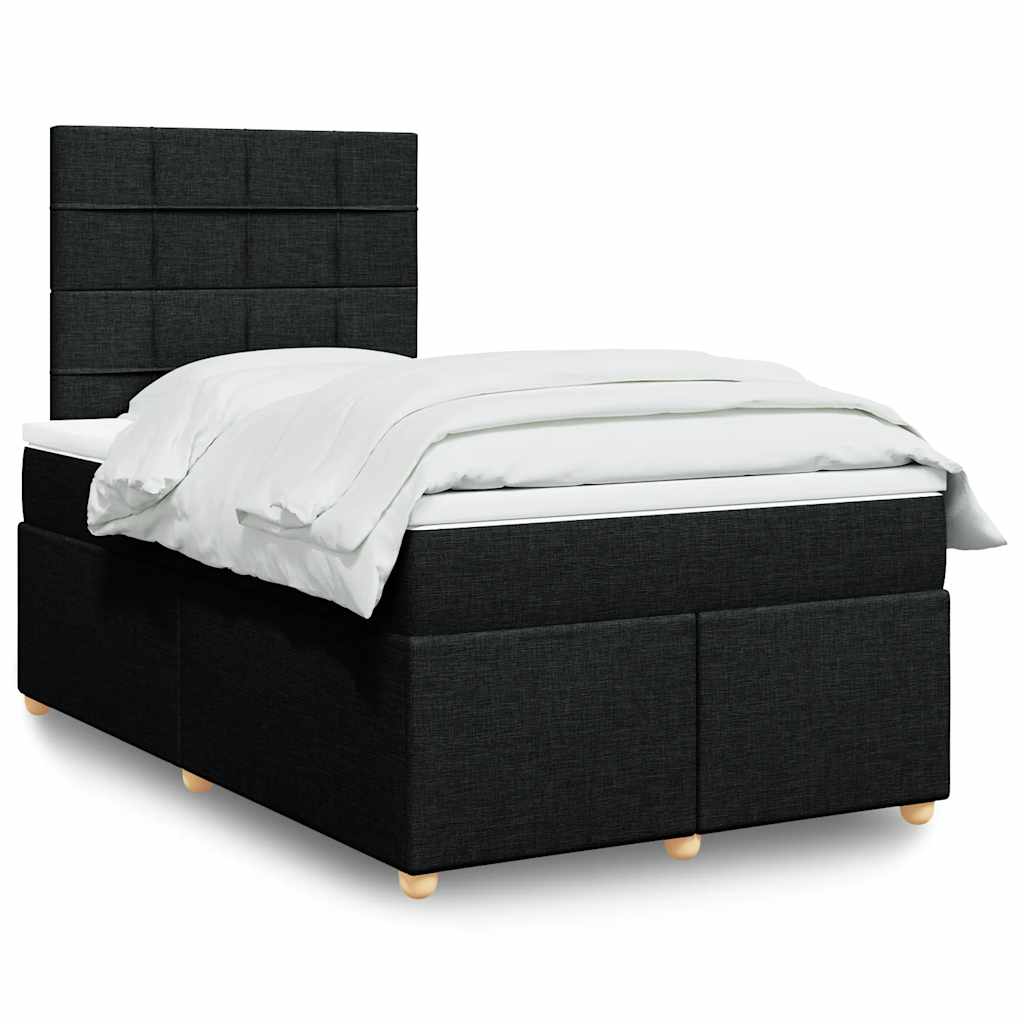 Boxspring met matras stof zwart 120x200 cm is nu te koop bij PeponiXL, paradijselijk wonen!