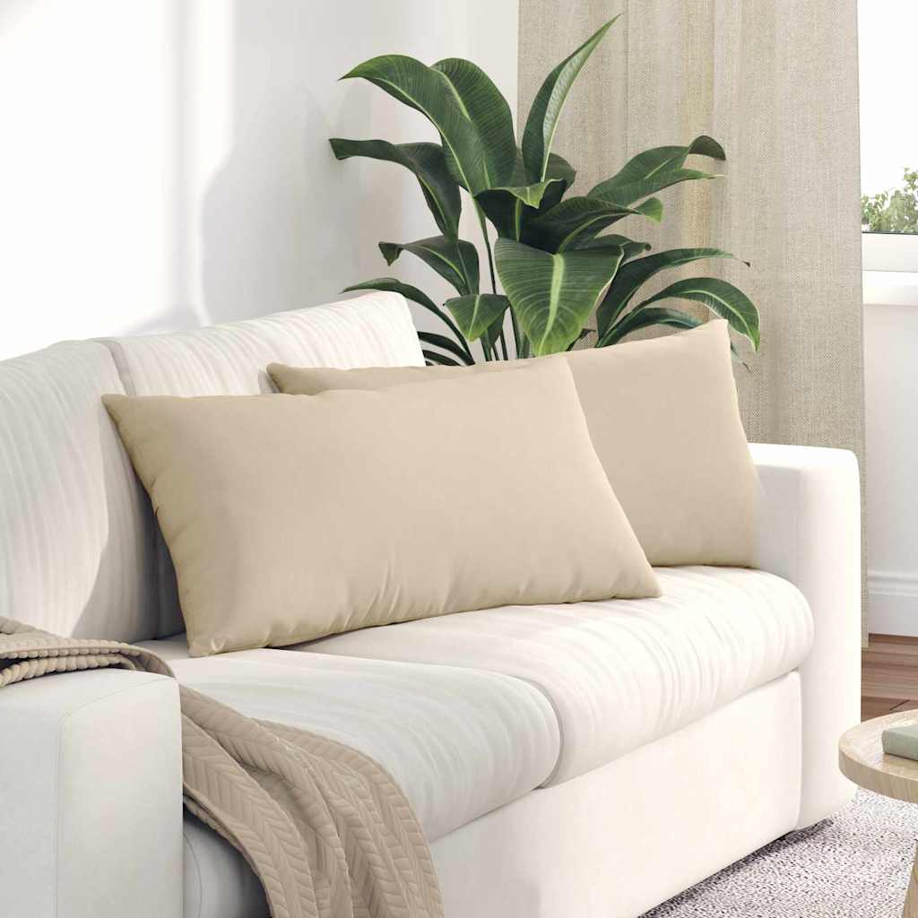 Sofa Kussens 2 stuks Crème 80 x 40 cm Stof is nu te koop bij PeponiXL, paradijselijk wonen!