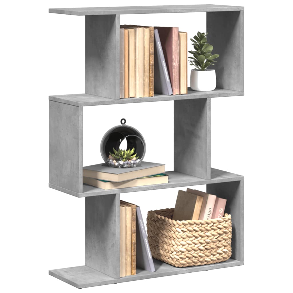 Kamerscherm / boekenkast 3-laags 70x24x97 cm hout betongrijs is nu te koop bij PeponiXL, paradijselijk wonen!
