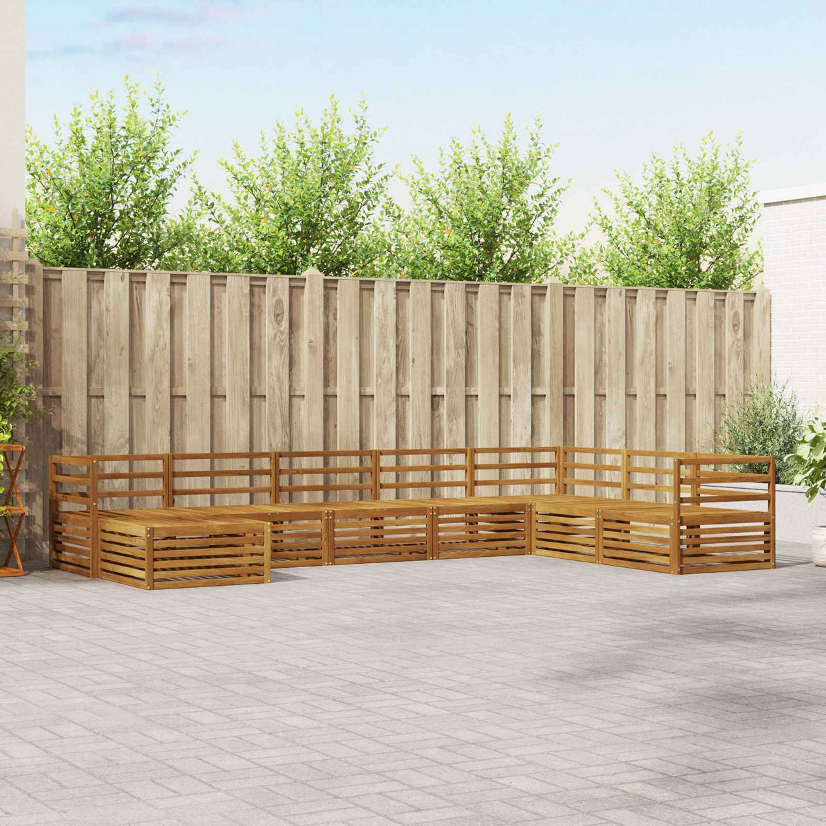 Buiten bankenset 8 pcs Naturel is nu te koop bij PeponiXL, paradijselijk wonen!