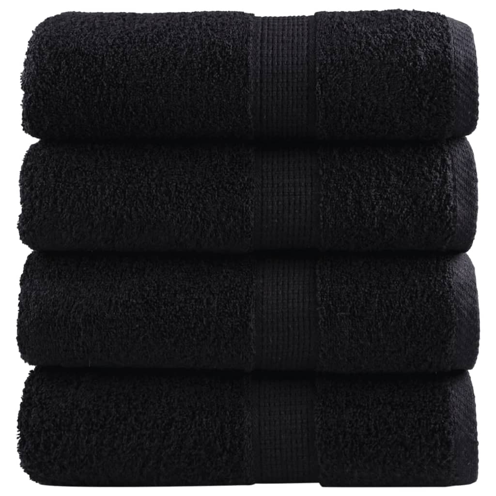 Premium washandjes SOLUND 4 stuks zwart 30x30 cm 600 g/m2 is nu te koop bij PeponiXL, paradijselijk wonen!