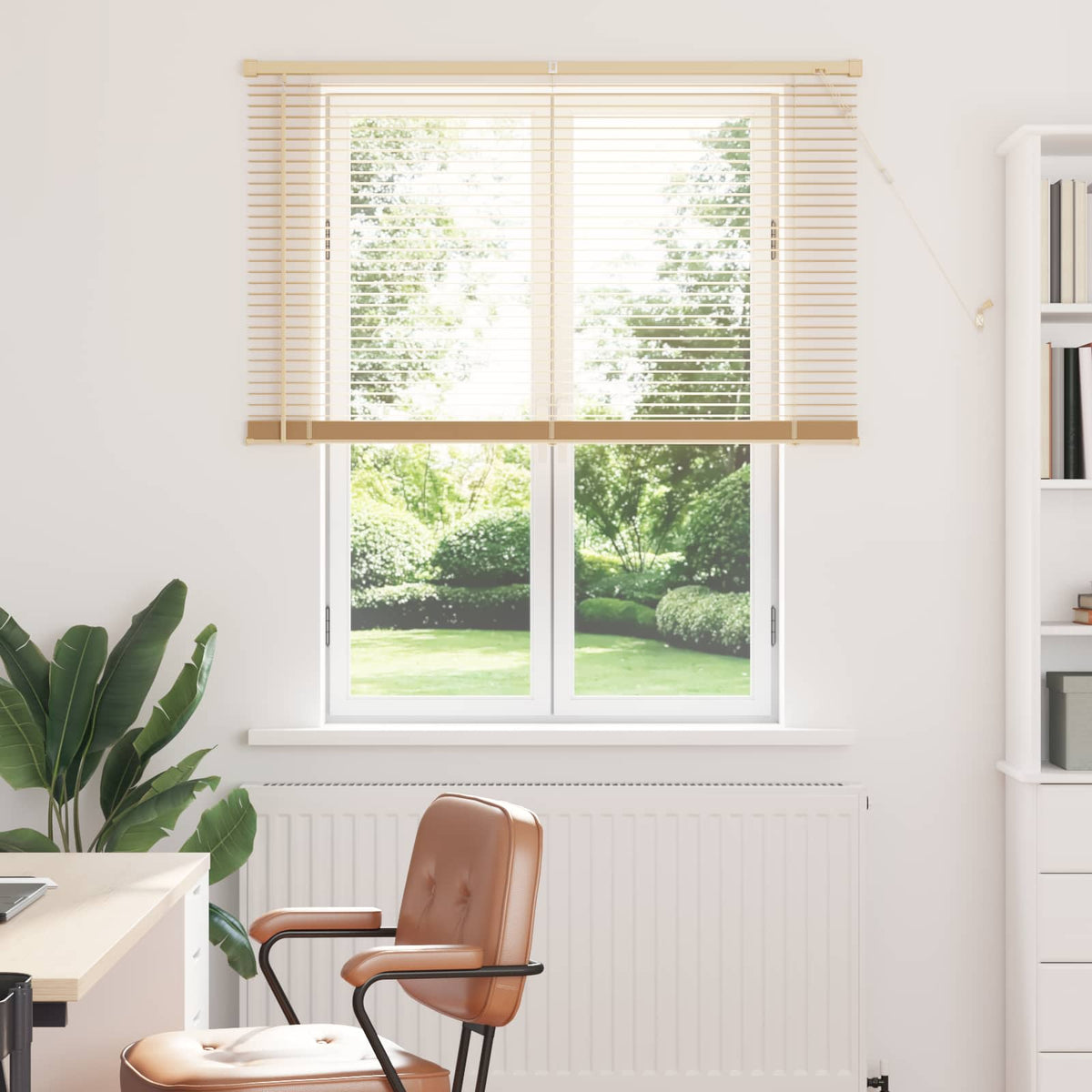 Venetiaanse Blind Lichtbruin met Patroon 150 x 110 cm PVC is nu te koop bij PeponiXL, paradijselijk wonen!