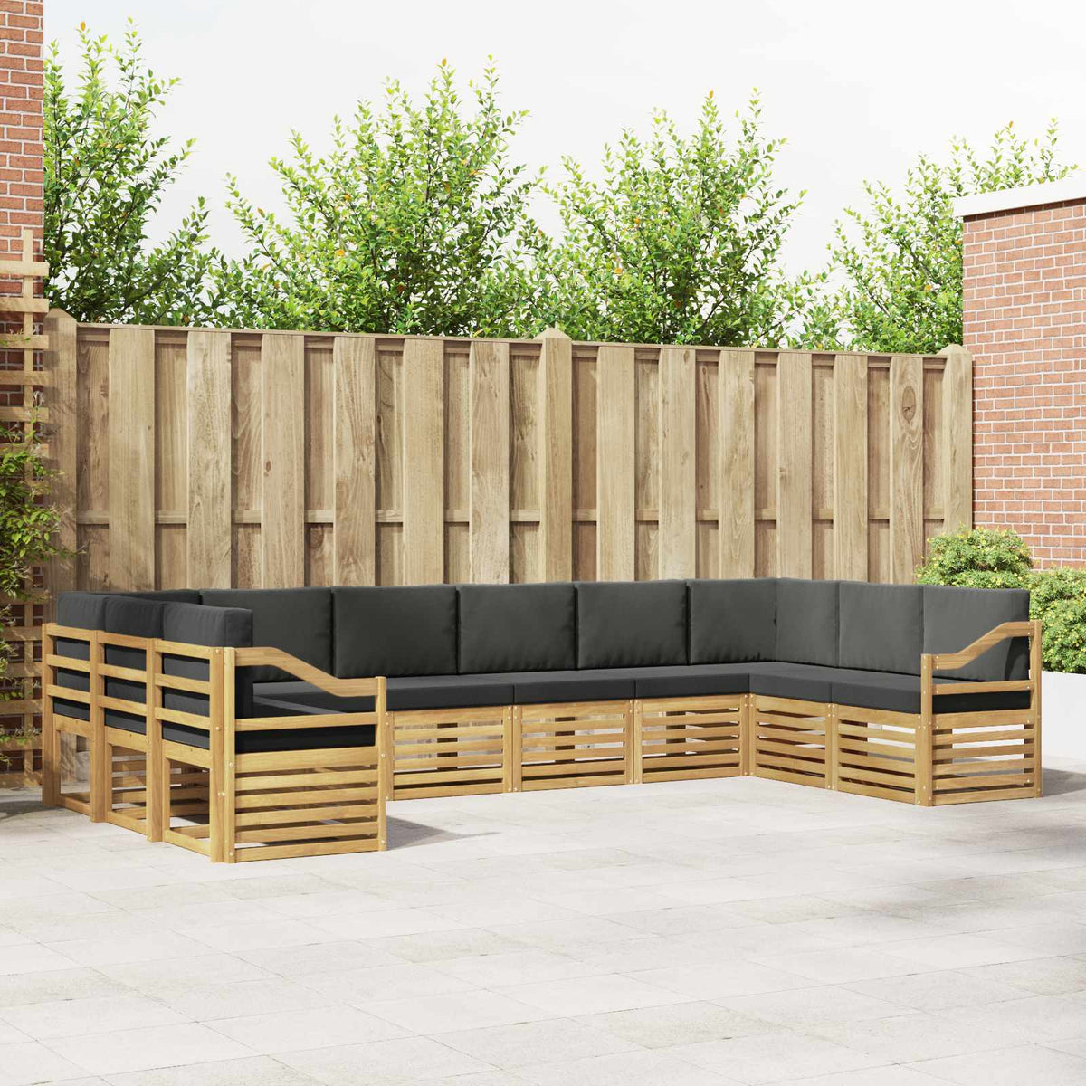 Hoekbank Set 10 pcs Wit en antracietkleurig 363 x 185,5 x 73 cm is nu te koop bij PeponiXL, paradijselijk wonen!