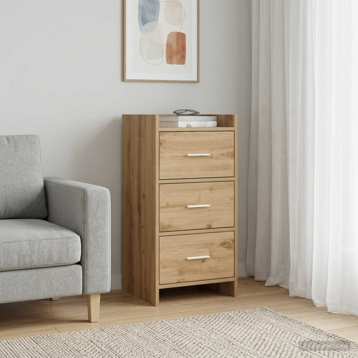 Dressoir Artisanaal eiken 40 x 36 x 80 cm Bewerkt hout is nu te koop bij PeponiXL, paradijselijk wonen!