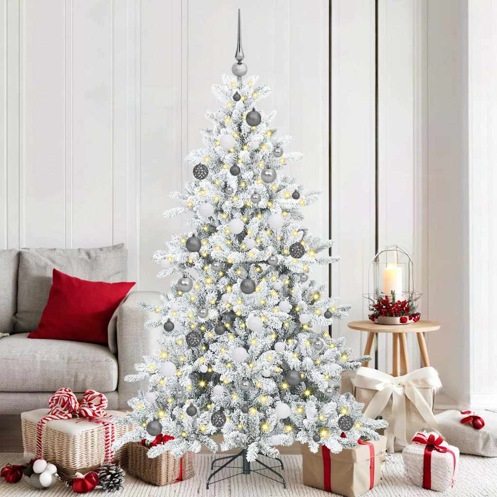 Kunstmatige Inklapbare Kerstboom Wit 180 cm PVC en staal is nu te koop bij PeponiXL, paradijselijk wonen!