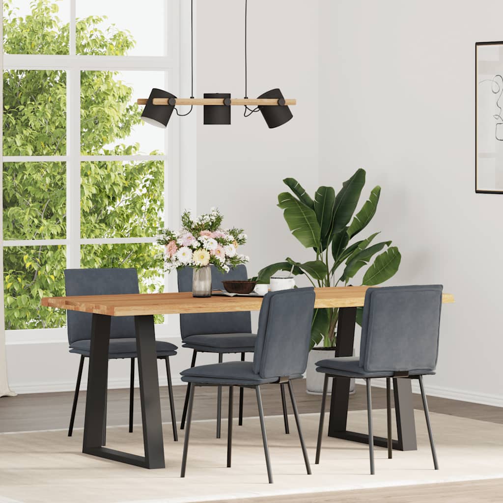 Eetkamerstoelen 4 st fluweel donkergrijs is nu te koop bij PeponiXL, paradijselijk wonen!