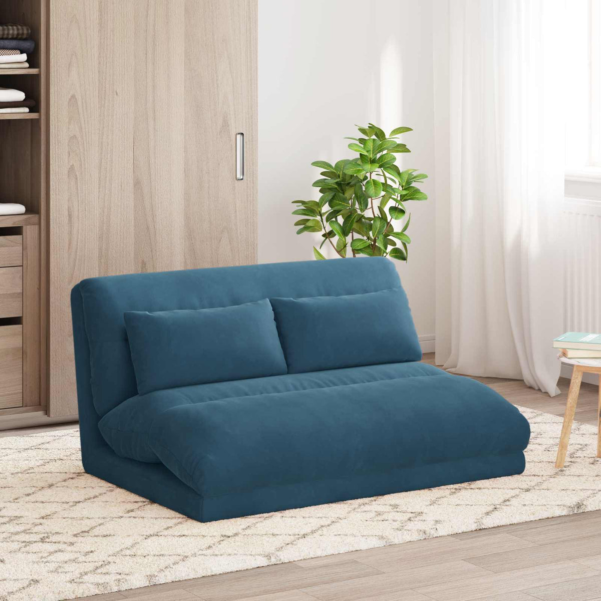 Vloerstoel Blauw 110 x 82 x 55 cm Fluweel is nu te koop bij PeponiXL, paradijselijk wonen!
