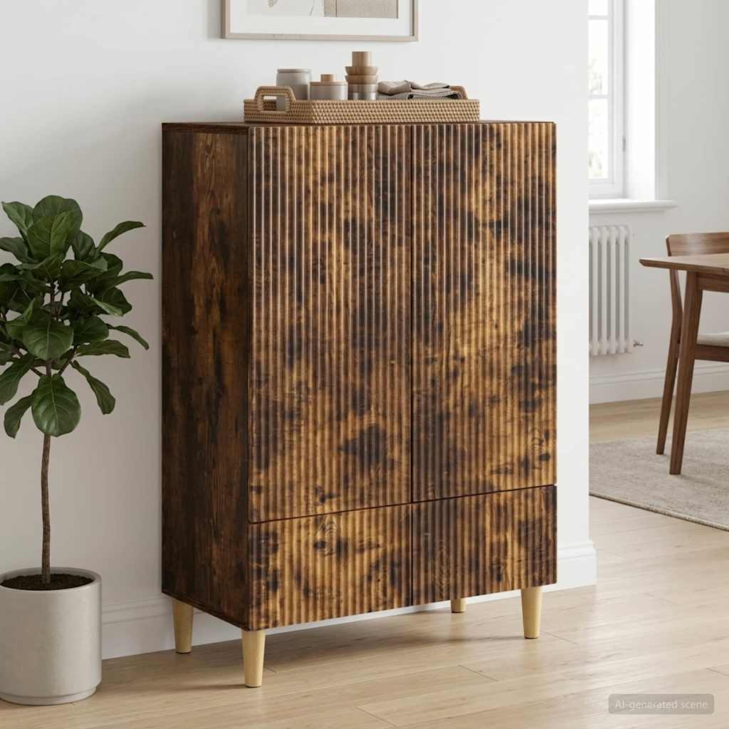 Dressoir met lade Gerookt eiken 66 x 34,5 x 95 cm Bewerkt hout is nu te koop bij PeponiXL, paradijselijk wonen!
