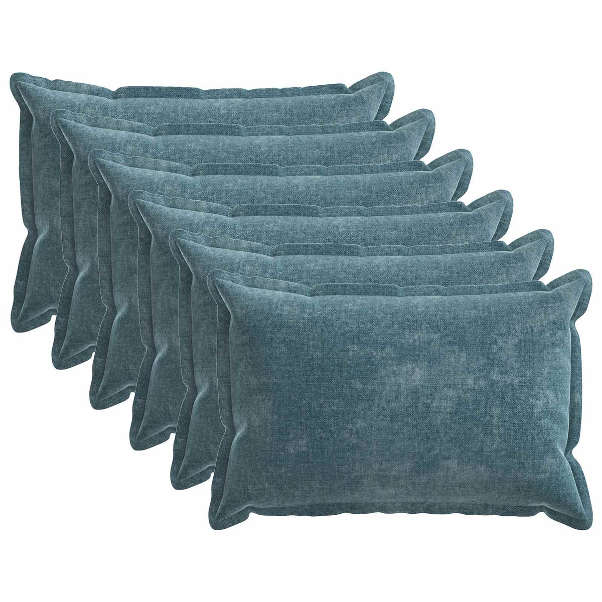 Kussensloop 6 st HOUTEN Blauw 40 x 60 cm Chenille Stof is nu te koop bij PeponiXL, paradijselijk wonen!