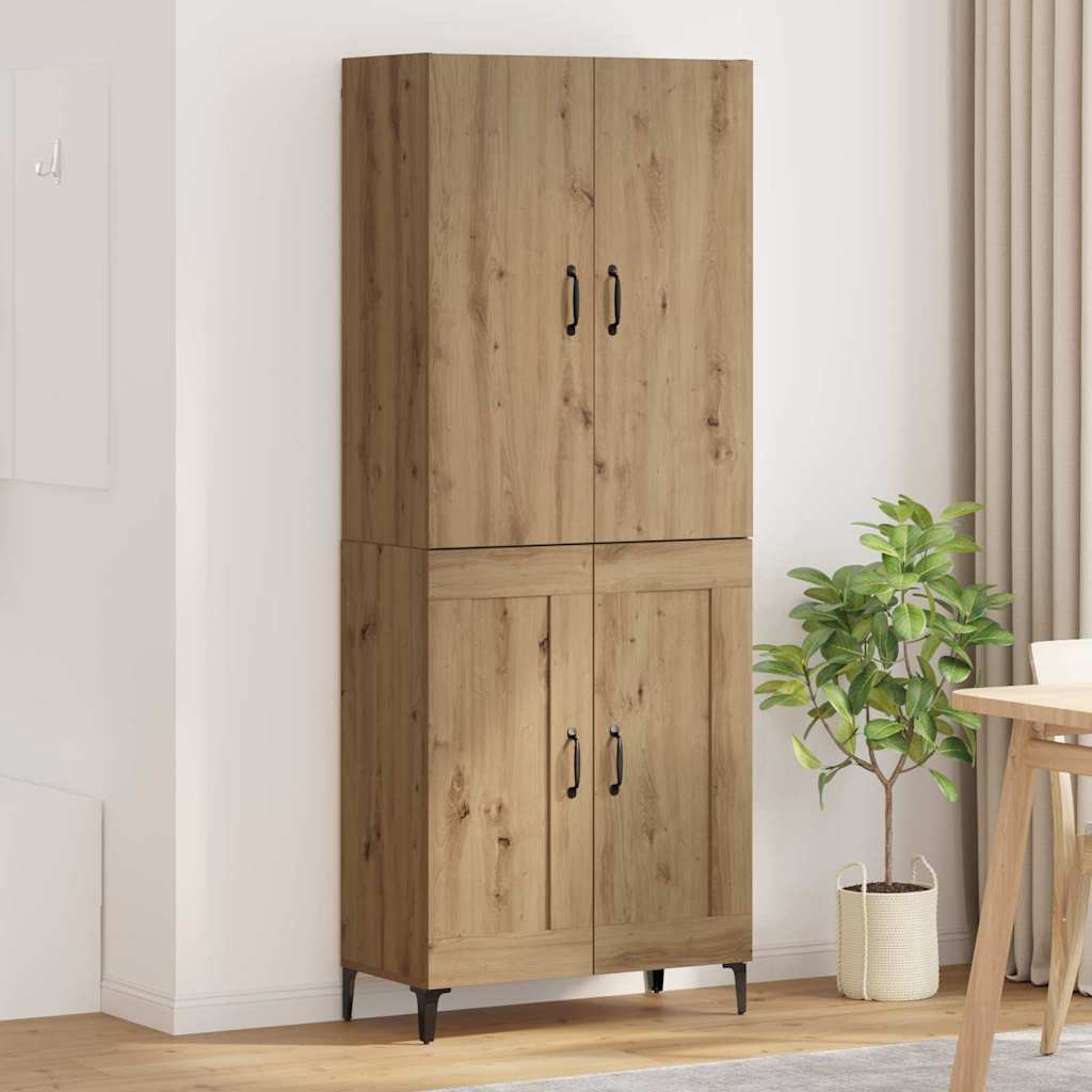 Highboard Artisan Eiken 69,5 x 34 x 180 cm Bewerkt hout is nu te koop bij PeponiXL, paradijselijk wonen!